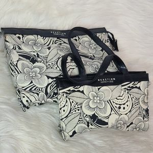 Set of 2 Kenneth Cole REACTION floral makeup bags